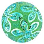 Fako Bijoux® - Click Button - Glitter Bloem - Groen, Verzenden, Nieuw