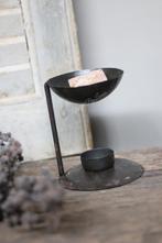 Zwart metalen brander voor geurblokje of olie, Ophalen of Verzenden, Nieuw