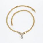 Halsketting - 14 karaat Geel goud, Witgoud Diamant, Sieraden, Tassen en Uiterlijk, Kettingen, Nieuw