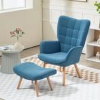 TRUUSK Fauteuil Met Voetenbank, Oorfauteuil Met Hoge Rugleun, Huis en Inrichting, Fauteuils, Verzenden, Nieuw