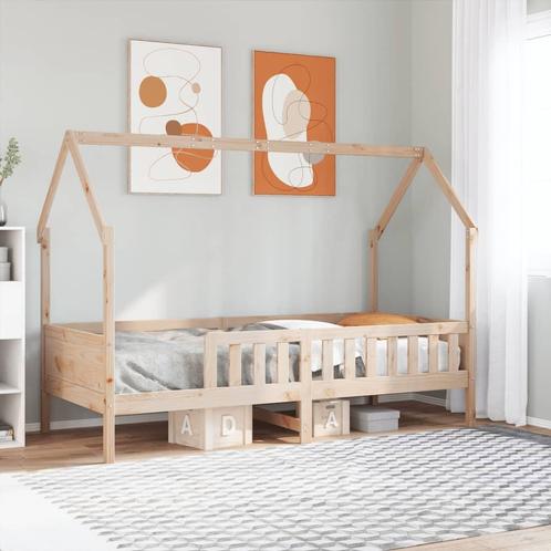 vidaXL Bedhuis massief grenenhout 80x200 cm, Huis en Inrichting, Slaapkamer | Bedden, 80 cm, 200 cm, Bruin, Eenpersoons, Nieuw