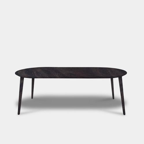 Tafel Plat Ovaal Eikenhout - Konisch - Dark Grey, Huis en Inrichting, Tafels | Eettafels