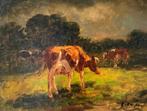 Fedor van Kregten (1871-1937) - Grazing cows, Antiek en Kunst, Kunst | Schilderijen | Klassiek