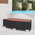 vidaXL Spatrap 92x45x25 cm poly rattan zwart, Tuin en Terras, Zwembad-toebehoren, Verzenden, Nieuw