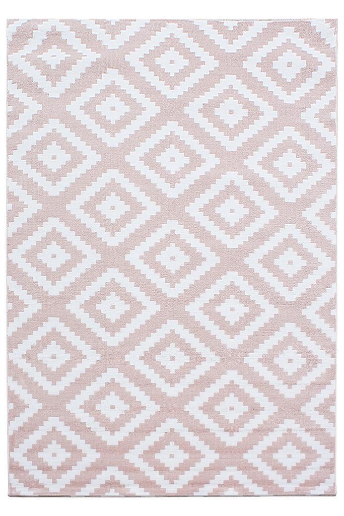 Laagpolig Vloerkleed | Plus | Ruiten | Roze | 200x290 cm, Huis en Inrichting, Stoffering | Tapijten en Kleden, Verzenden
