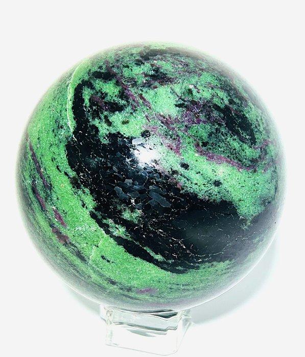 Ruby Zoisite Sphere met zwarte biotiet-inclusies — Ø 111 mm-, Antiek en Kunst, Curiosa en Brocante