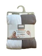 2-1 hoeslaken - jersey - 60x120 cm - Wit/Taupe, Kinderen en Baby's, Kinderkamer | Beddengoed, Nieuw, Verzenden