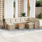 vidaXL 10-delige Loungeset met kussens poly rattan beige, Tuin en Terras, Tuinsets en Loungesets, Verzenden, Nieuw, Rotan, Loungeset