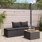 vidaXL Ligbed met kussens poly rattan zwart, Verzenden, Nieuw