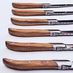 Laguiole - 6x Luxury Steak Knives - Olive Wood - style de -
