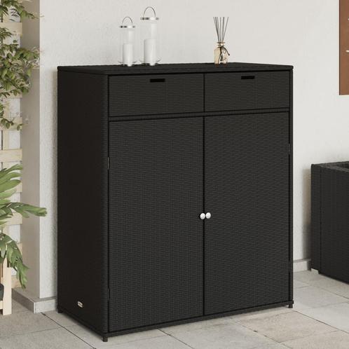 vidaXL Tuinkast 105x55x113 cm poly rattan zwart, Tuin en Terras, Overige Tuin en Terras, Nieuw, Verzenden