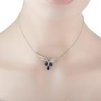 Ketting met hanger Platina, Platina 0,40ct diamant- en, Sieraden, Tassen en Uiterlijk, Antieke sieraden