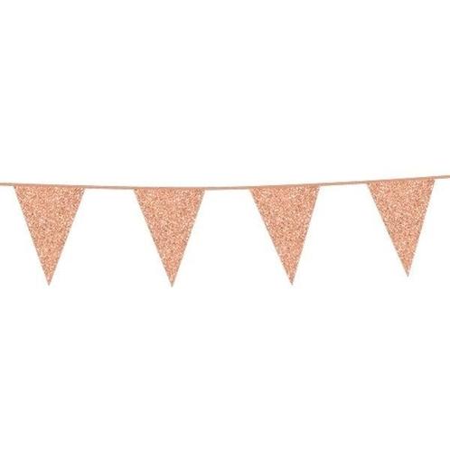 Rose Gouden Vlaggenlijn Glitter 6m, Hobby en Vrije tijd, Feestartikelen, Nieuw, Verzenden