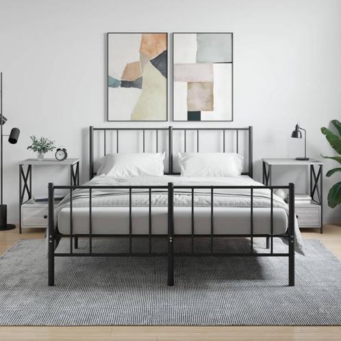 vidaXL Nachtkastjes 2 st 50x41x65 cm bewerkt hout grijs, Huis en Inrichting, Slaapkamer | Nachtkastjes, Nieuw, Minder dan 45 cm