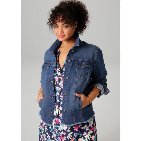 Aniston PLUS Jeansjack met gerafelde zoom - nieuwe collectie, Kleding | Dames, Jassen | Zomer, Nieuw, Verzenden
