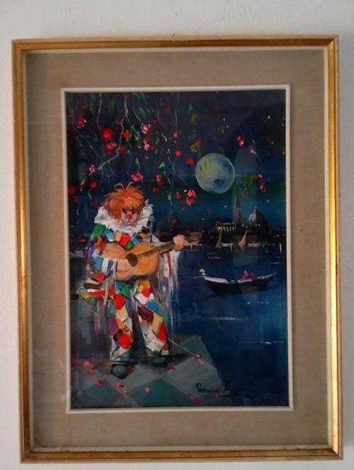 Romano Mussolini (1927-2006) - Maschera a Venezia, Antiek en Kunst, Kunst | Schilderijen | Klassiek