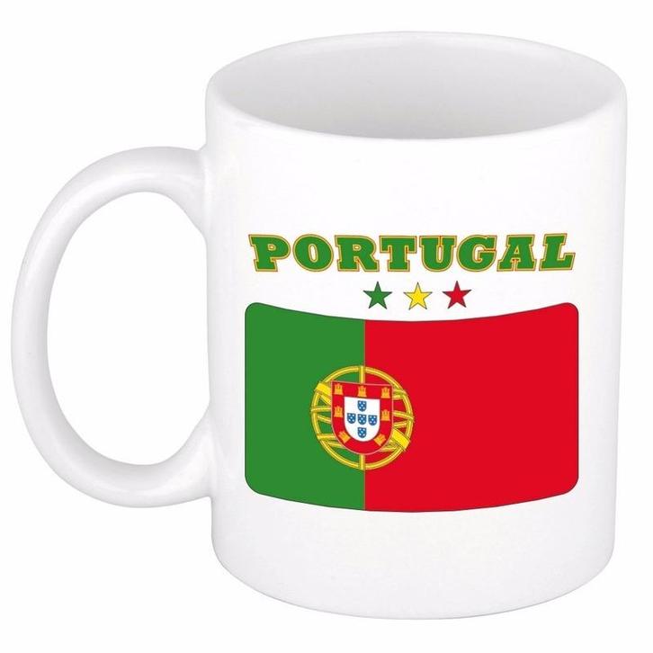 Vlag Portugal beker 300 ml - Portugal versiering, Hobby en Vrije tijd, Feestartikelen, Ophalen of Verzenden