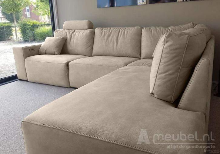 Loungebank Marle - hoekbanken - Beige, Huis en Inrichting, Banken | Sofa's en Chaises Longues, 150 cm of meer, Nieuw, 250 tot 300 cm