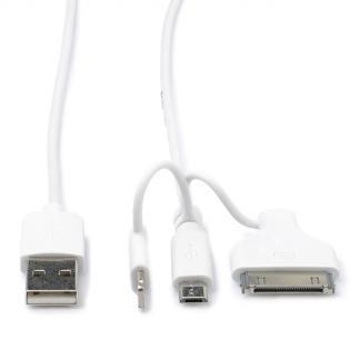 Apple Lightning, 30 pins en Micro USB 2.0 | 3 in 1 kabel | 1, Telecommunicatie, Mobiele telefoons | Toebehoren en Onderdelen, Nieuw