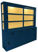 Buffetkast briljantblauw Hasselt 220cm led verlichting, Huis en Inrichting, Ophalen of Verzenden, Nieuw