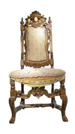 Fauteuil - Verguld hout - Goudenhouten troon
