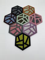 Onderzetters leer zeshoek multicolor zelf samen stellen, Nieuw, Verzenden