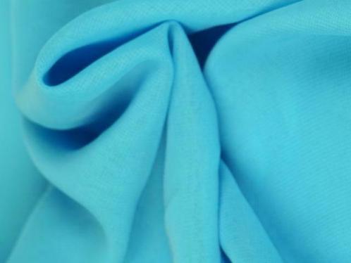 Chiffon stof - Aqua blauw - Per 15 of 50 meter, Hobby en Vrije tijd, Stoffen en Lappen, 120 cm of meer, 200 cm of meer, Blauw