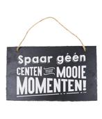 Leisteen Bordje Spaar Geen Centen 25cm, Hobby en Vrije tijd, Feestartikelen, Verzenden, Nieuw