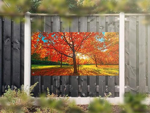 NR 1227: Tuinposter boom herfstkleuren 90x180cm, Tuin en Terras, Tuinwanddecoratie, Nieuw