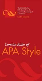 Concise Rules Of Apa Style 6th 9781433805608, Boeken, Verzenden, Gelezen, American Psychological Association