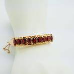 Armband - 14 karaat Roségoud Granaat, Nieuw