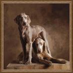 Langharige Weimaraners 100x100x3cm, Huis en Inrichting, Woonaccessoires | Schilderijen, Tekeningen en Foto's, Nieuw, Ophalen of Verzenden