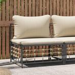 vidaXL Tuinmiddenbank met beige kussens poly rattan, Verzenden, Nieuw, Rotan