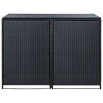 Containerberging dubbel 148x80x111 cm poly rattan zwart, Tuin en Terras, Tuinhuizen, Verzenden, Nieuw