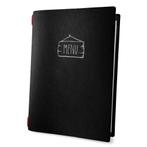 Menumap voor 4 menukaarten (A4)  - type ECO-Black-Saloon