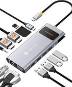 12-in-1 USB-C docking station – Dual HDMI, VGA, LAN en 100W, Verzenden, Nieuw