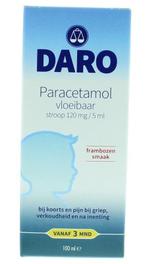 Paracetamol vloeibaar UAD Daro - 100ml, 120 mg/5 ml, Verzenden, Nieuw