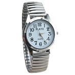 Fako® - Horloge - Rekband - Plato - Ø 32mm - Zilverkleurig -, Verzenden, Nieuw
