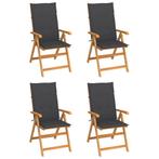 vidaXL Tuinstoelen 4 st met antracietkleurige kussens, Tuin en Terras, Tuinstoelen, Verzenden, Nieuw, Teakhout