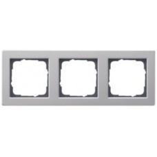 Gira E2 Afdekraam 3 voudig Edelstaal 021333, Doe-het-zelf en Verbouw, Elektra en Kabels, Stopcontact, Nieuw