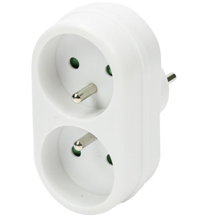 Benson Verloopstekker - Splitter 2-weg - Pen aarde - 2300..., Doe-het-zelf en Verbouw, Elektra en Kabels, Nieuw, Ophalen of Verzenden