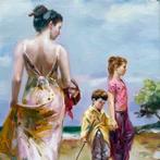 Georgio Santini (XX) - Deauville  Promenade sur la Plage, Antiek en Kunst