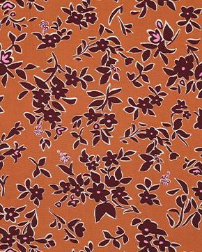 Viscose Radiance Bloemen Oranje, Hobby en Vrije tijd, Stoffen en Lappen, Oranje, Nieuw