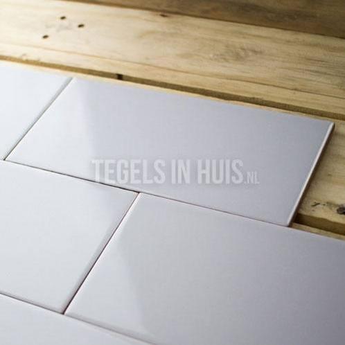 Wandtegel vlak 10x20 licht grijs glans 10 x 20 cm, Doe-het-zelf en Verbouw, Tegels, Wandtegels, Nieuw, 10 m² of meer, Keramiek