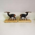 Boekensteunen (2) - Zinklegering, Marmer - Art deco, Antiek en Kunst