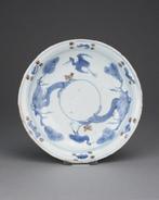 Ko-Sometsuke dish - Porselein - Copper red flowers - China -, Antiek en Kunst