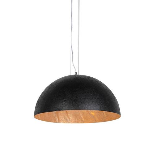 Industriële hanglamp zwart met goud 50 cm - Magna, Huis en Inrichting, Lampen | Hanglampen