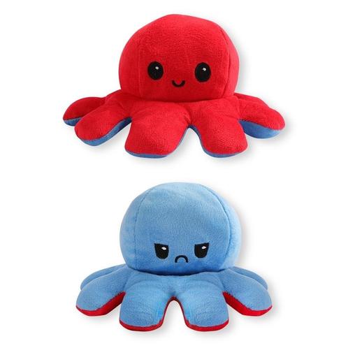 Landahl & Baumann Reversible Octopus Pluche 40CM-Rood /, Kinderen en Baby's, Speelgoed | Knuffels en Pluche, Nieuw, Ophalen of Verzenden