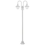 vidaXL Paalverlichting tuin E27 220 cm aluminium wit 2-delig, Tuin en Terras, Verzenden, Nieuw