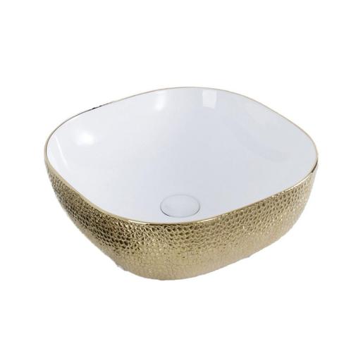 Waskom Best Design Royal Gold Opbouw Keramiek 42.5x14.5 cm, Doe-het-zelf en Verbouw, Sanitair, Overige typen, Nieuw, Ophalen of Verzenden